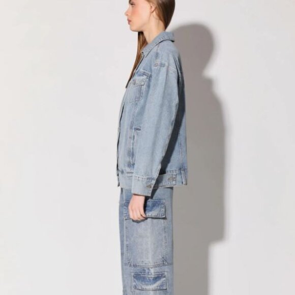 NWT Anthropologie Walter Baker Raelynn Denim Jean Jacket in Light Wash - Picture 3 of 8